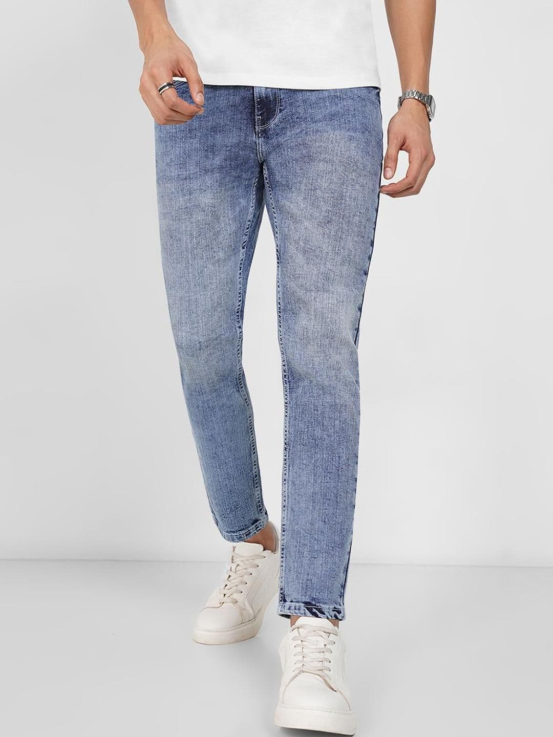 SF JEANS by Pantaloons Men Slim Fit Mid-Rise Heavy Fade Jeans - view 1