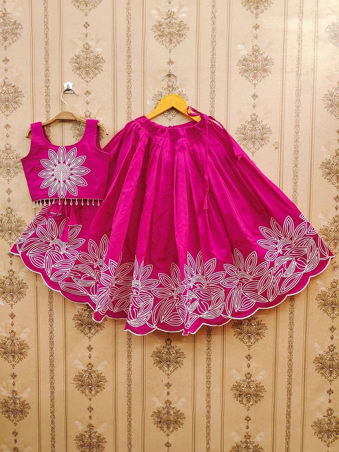Helene Girls Floral Embroidered Thread Work Ready to Wear Lehenga & Choli - view 1
