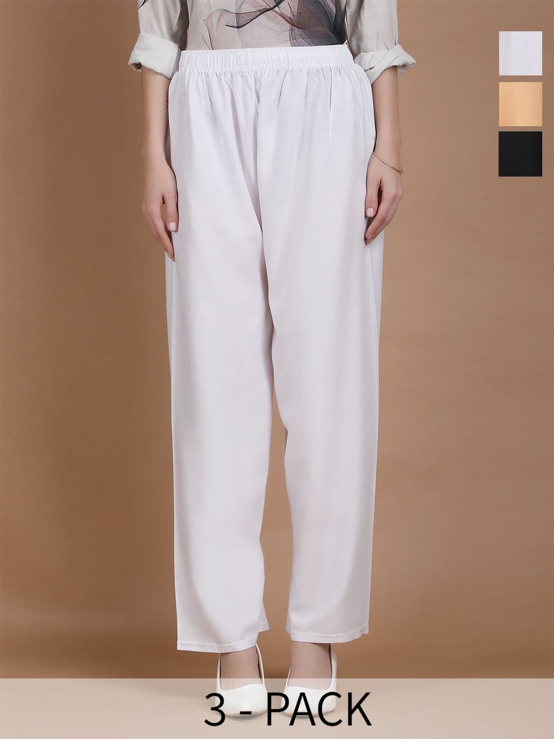 MICHAEL KOVLIN Women Plus Size Pack of 3 Wide Leg Rayon Palazzo - view 1