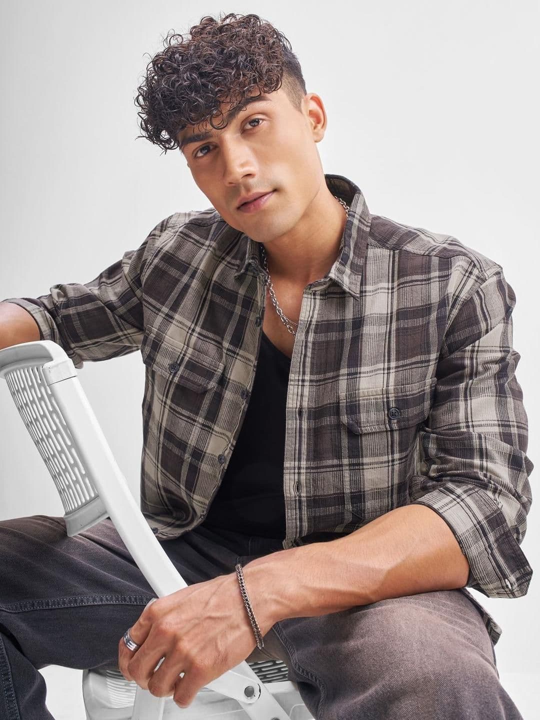 HIGHLANDER Men Relaxed Fit Buffalo Checked Spread Collar Cotton Casual Shirt - view 1