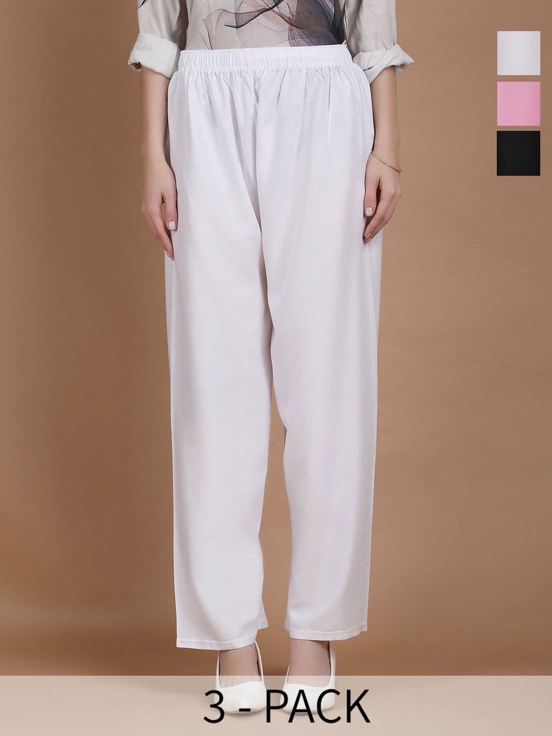 MICHAEL KOVLIN Women Plus Size Pack of 3 Wide Leg Rayon Palazzo - view 1