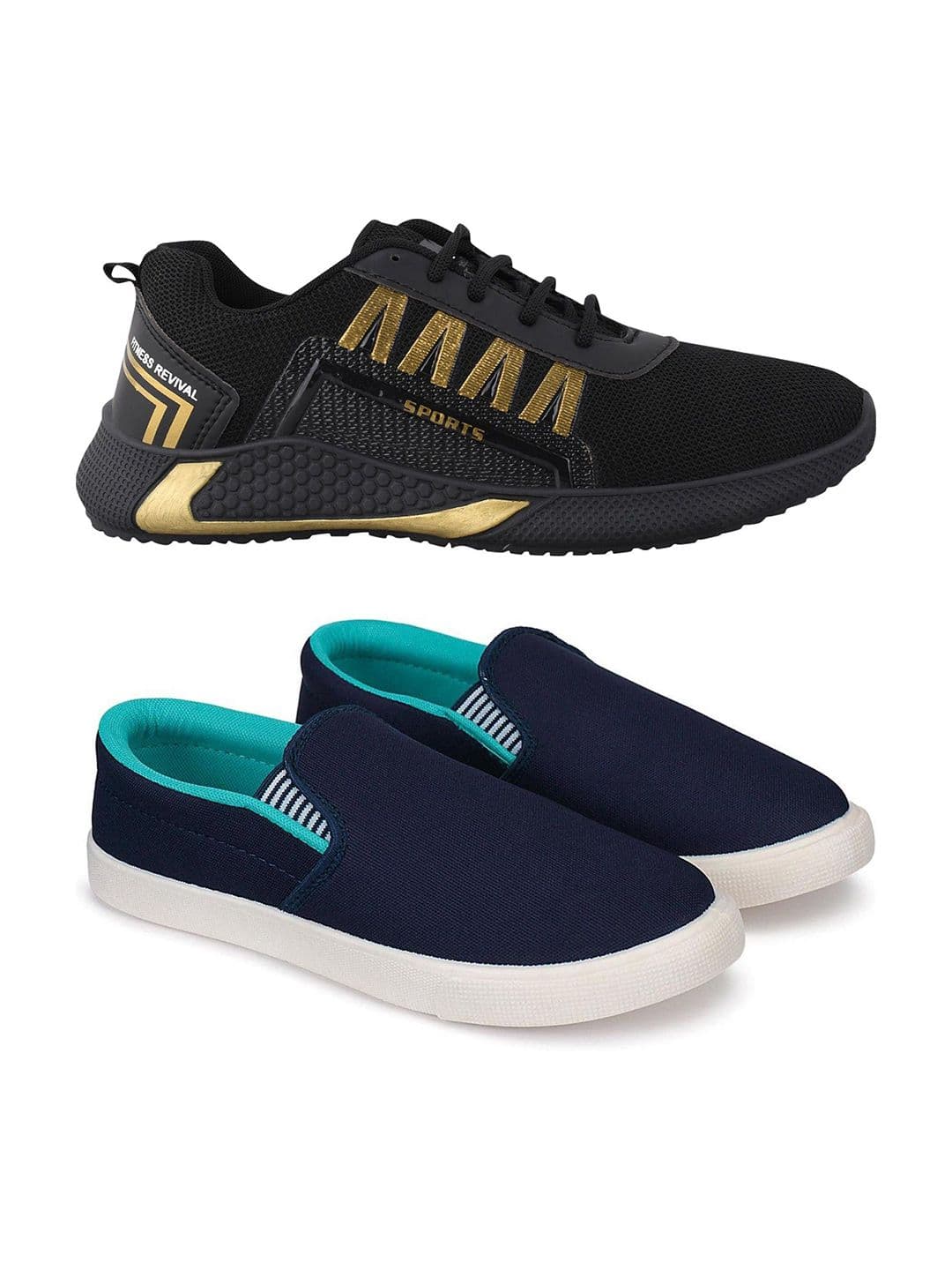 Spotwalk Men Set Of 2 Mid-Top Lace-Ups Running Shoes - view 1