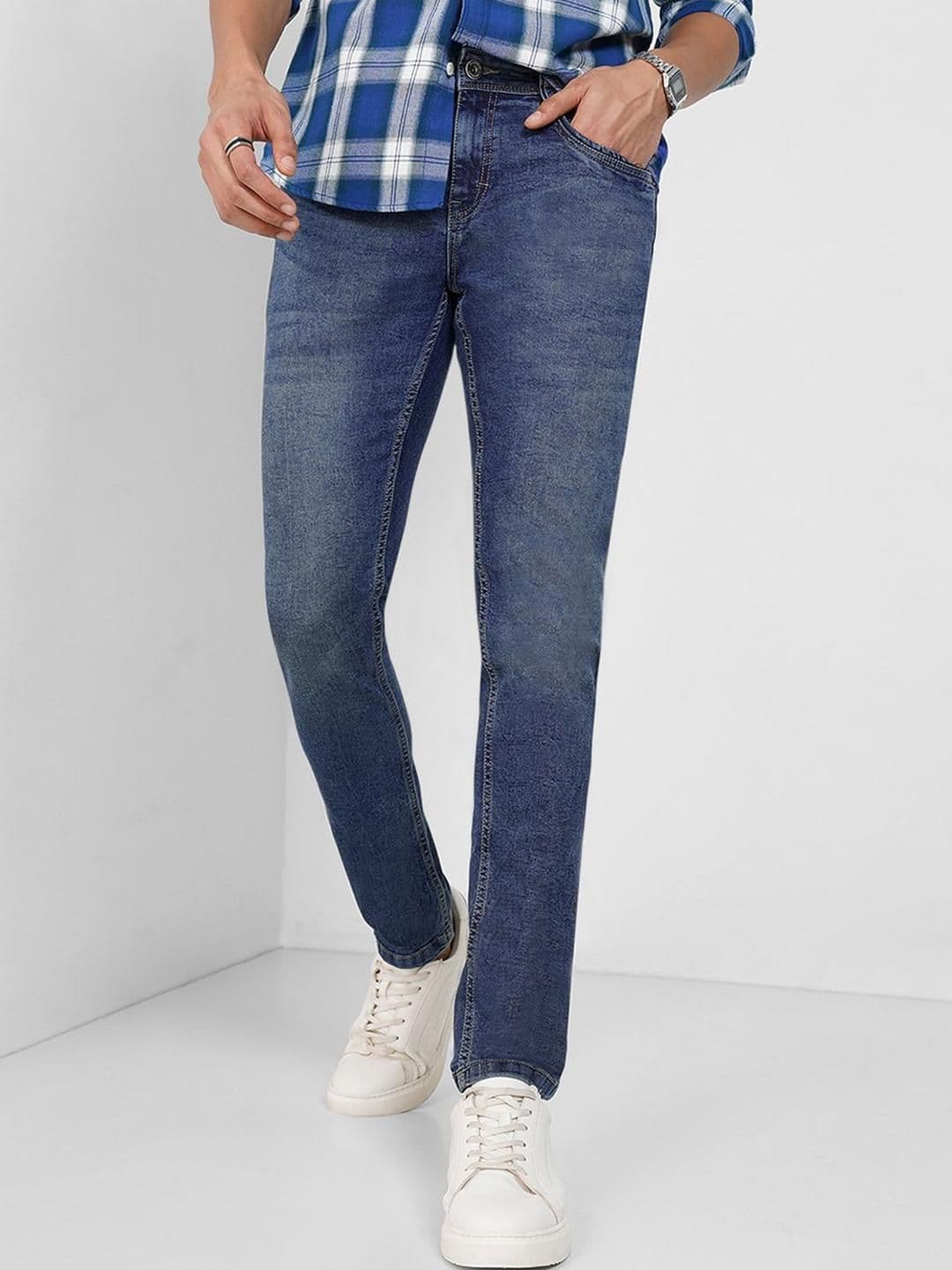 SF JEANS by Pantaloons Men Skinny Fit Mid-Rise Heavy Fade Cotton Jeans - view 1