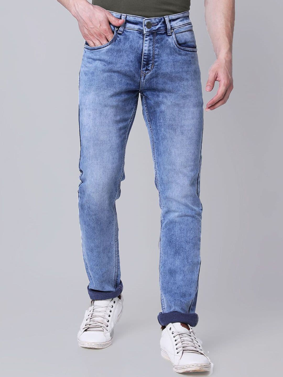fineblu Men Slim Fit Clean Look Heavy Fade Stretchable Jeans - view 1