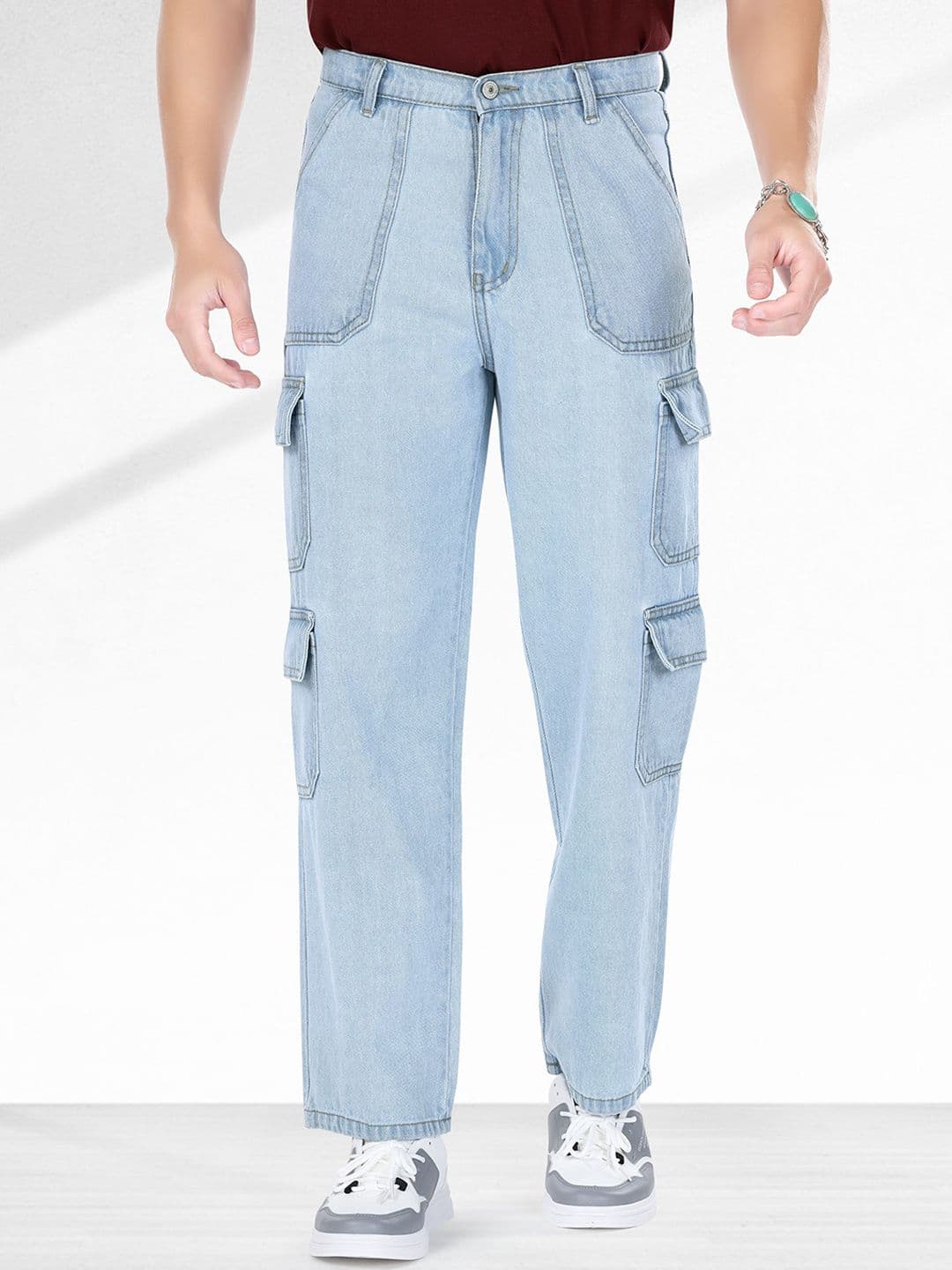 me Queen Men Straight Fit Clean Look No Fade Cotton Jeans - view 1