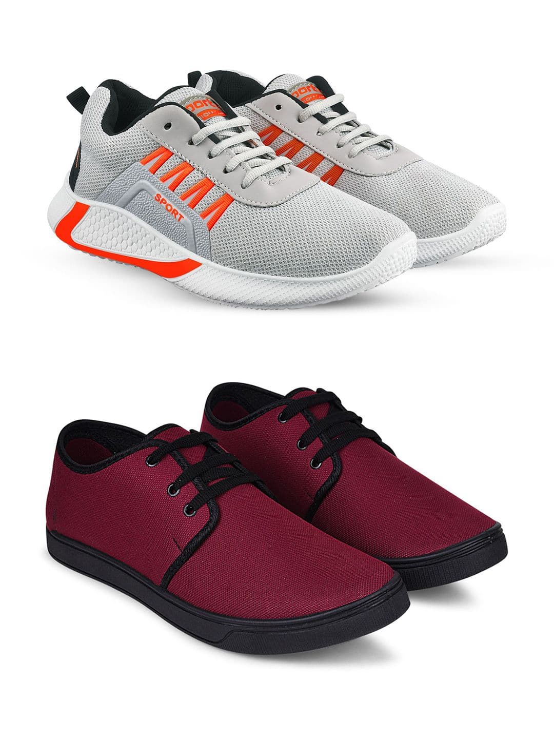Spotwalk Men Set Of 2 Mesh All-Rounder Running Shoes - view 1