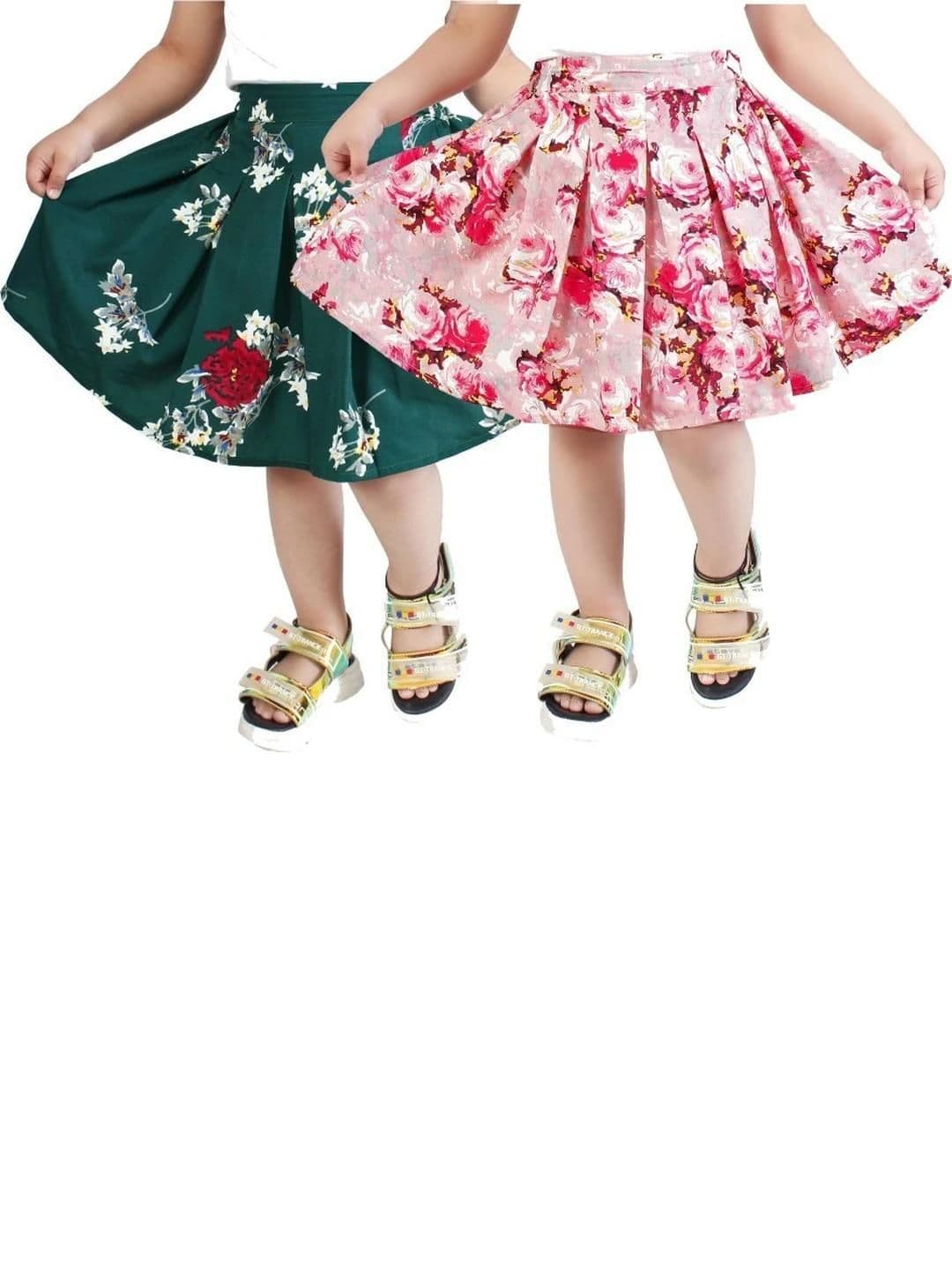 Klowvila Fashion Girls Pack of 2 Floral Printed Skirt - view 1
