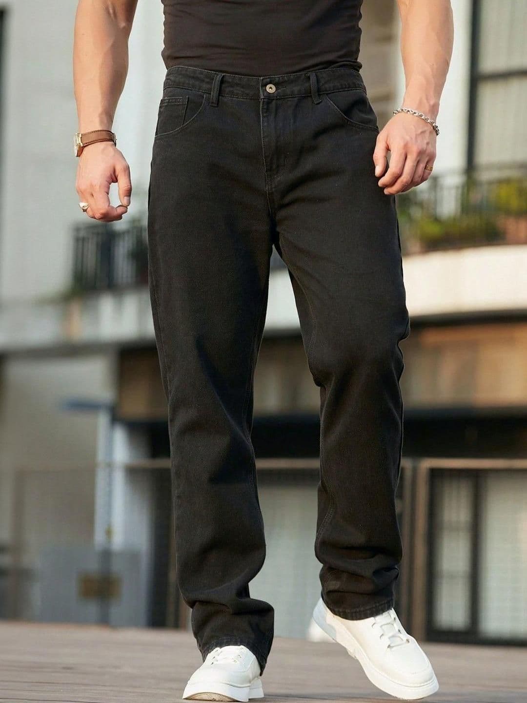 MASTERLY WEFT Men Straight Fit Mid-Rise Stretchable Jeans - view 1