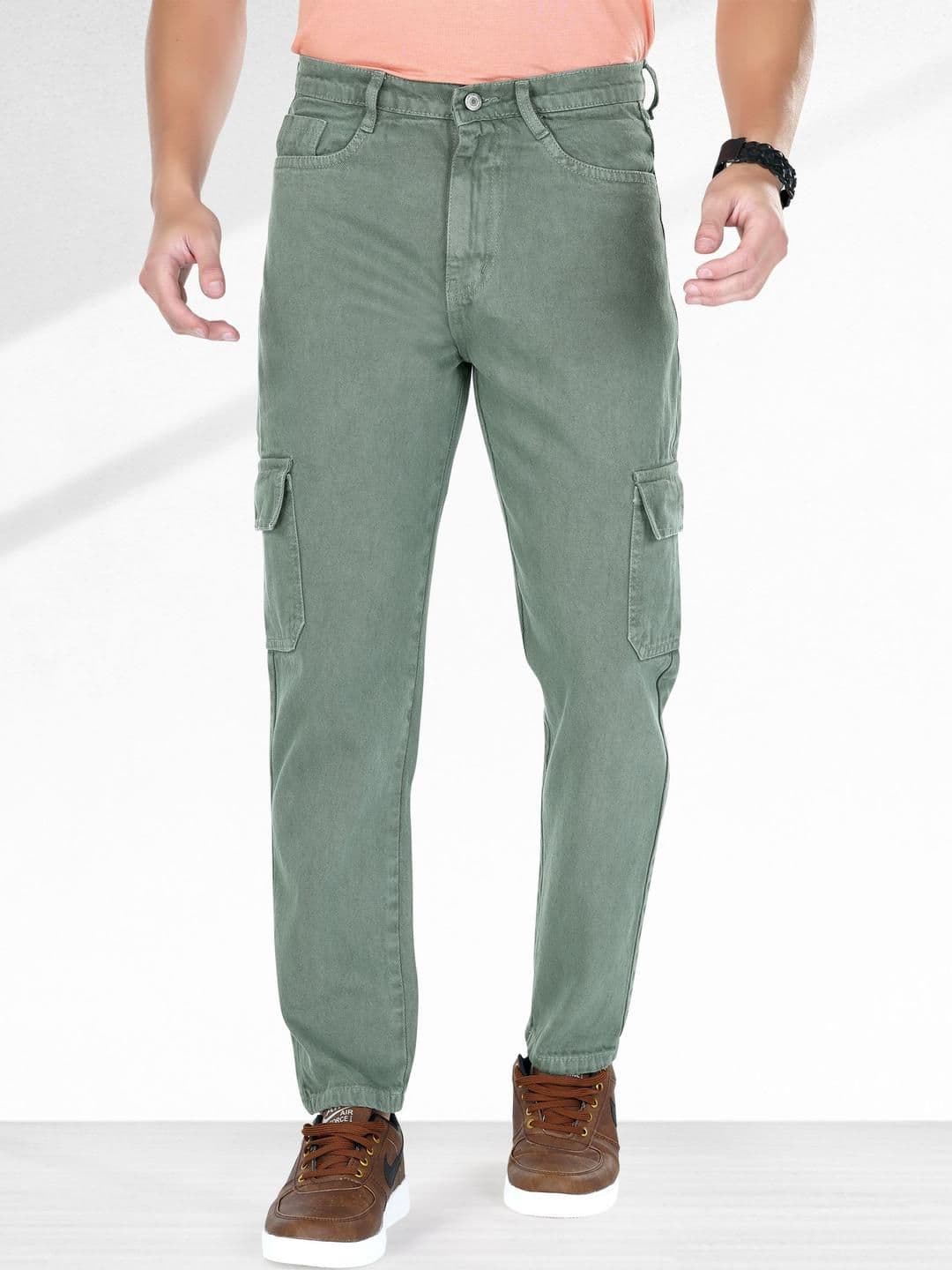 me Queen Men Straight Fit Mid-Rise Non Stretchable Cargo Styles Cotton Jeans - view 1