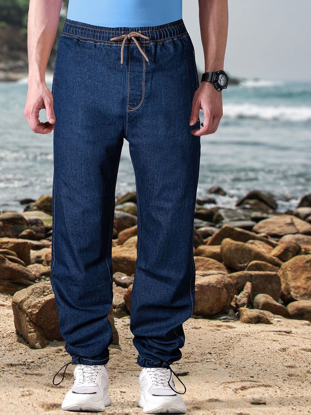 RIG BONE Men Comfort Jogger Clean Look No Fade Stretchable Cotton Jeans - view 1