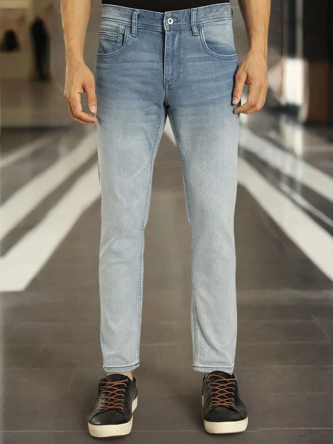 Indian Terrain Men Skinny Fit Mid-Rise Heavy Fade Stretchable Jeans
