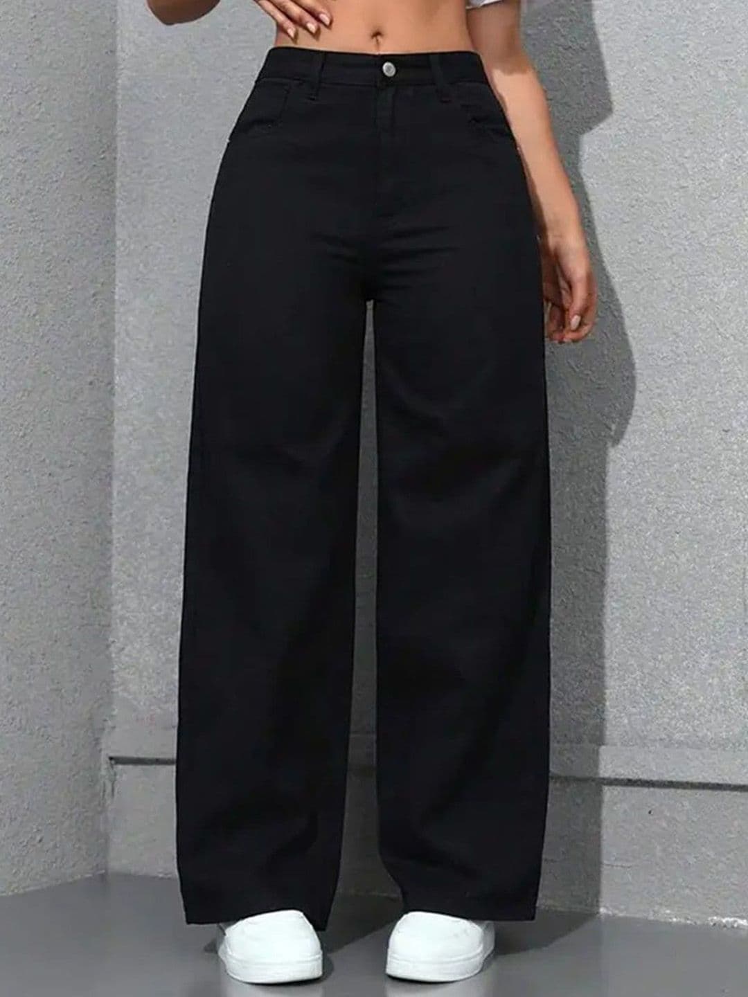 SENDIPO Women Jean Wide Leg High-Rise Clean Look Stretchable Jeans - view 1