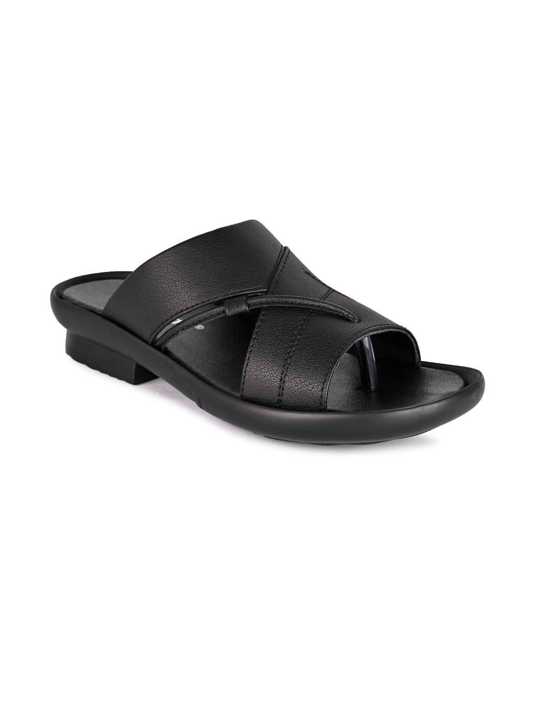 LAVISTA Women Black Solid Comfort Slip-on Sandals - view 1