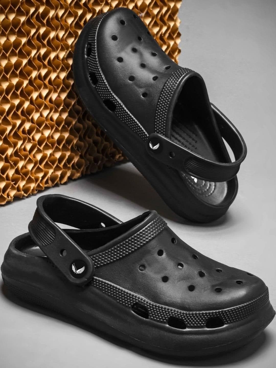 SHOELAMB Men Black Solid Clogs - view 1