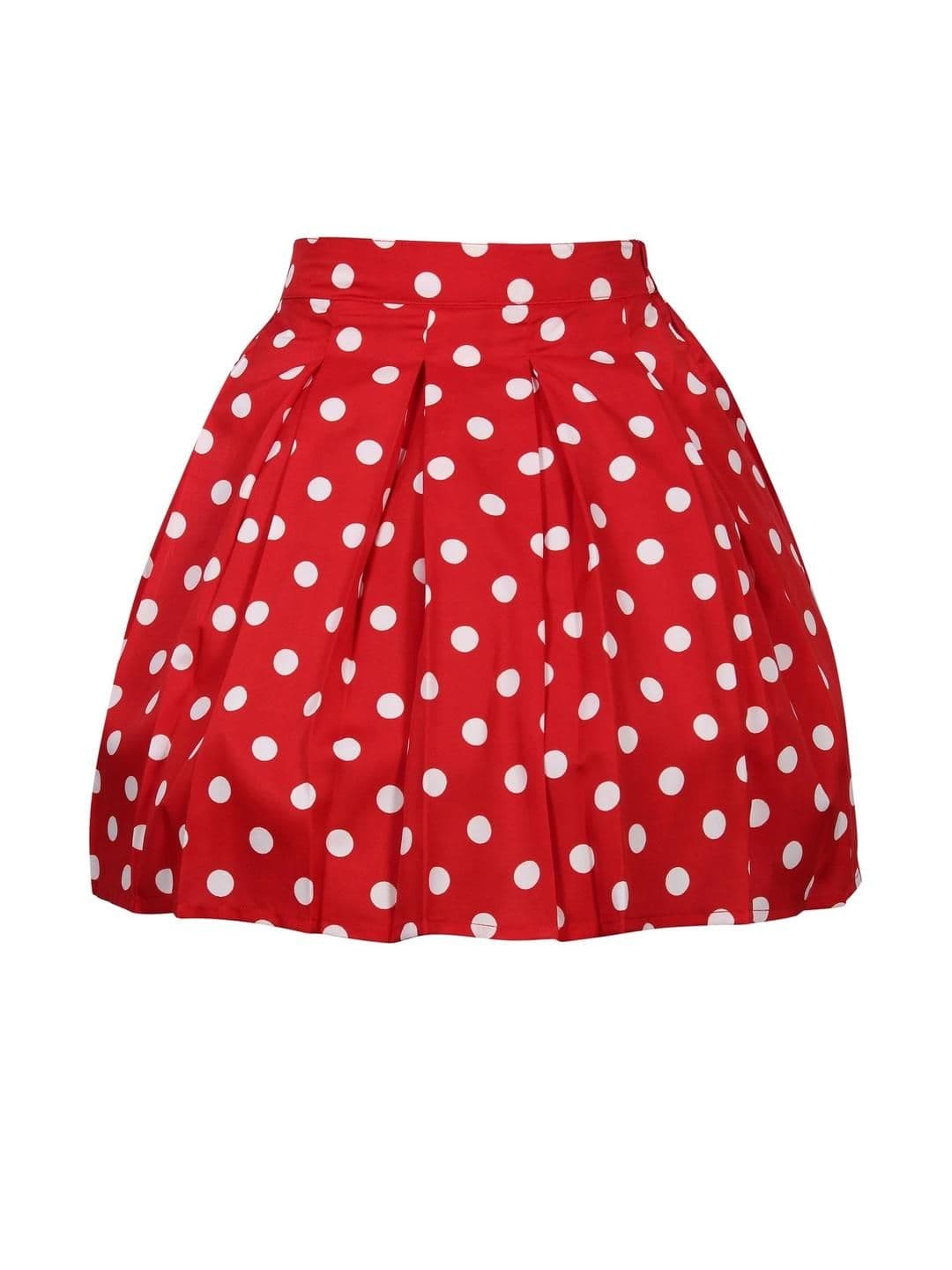 Klowvila Fashion Girls Polka Dots Printed A-Line Skirts - view 1