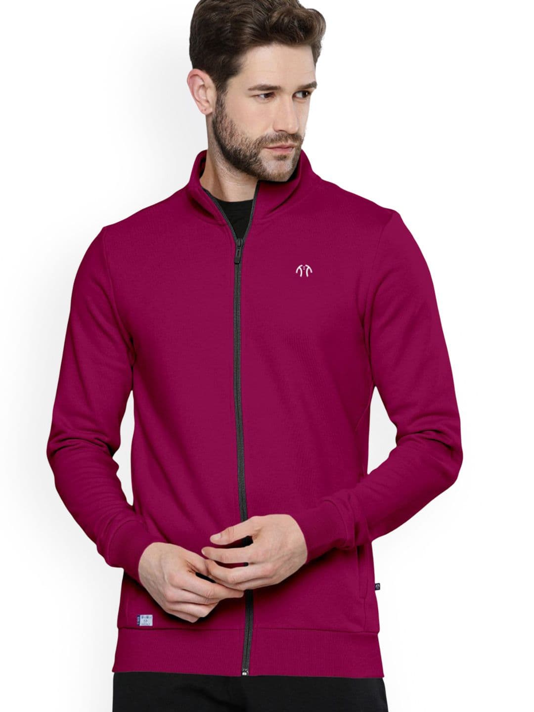 Triptee Men Mock Collar Solid Sporty Jacket - view 1