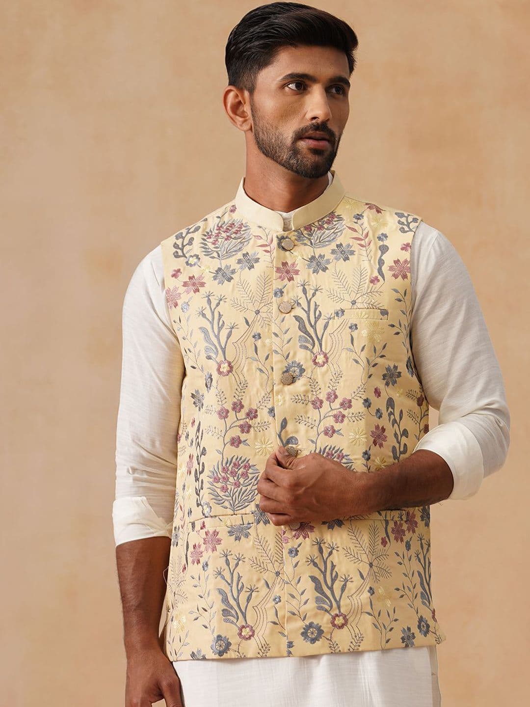 Jompers Embroidered Nehru Jacket - view 1