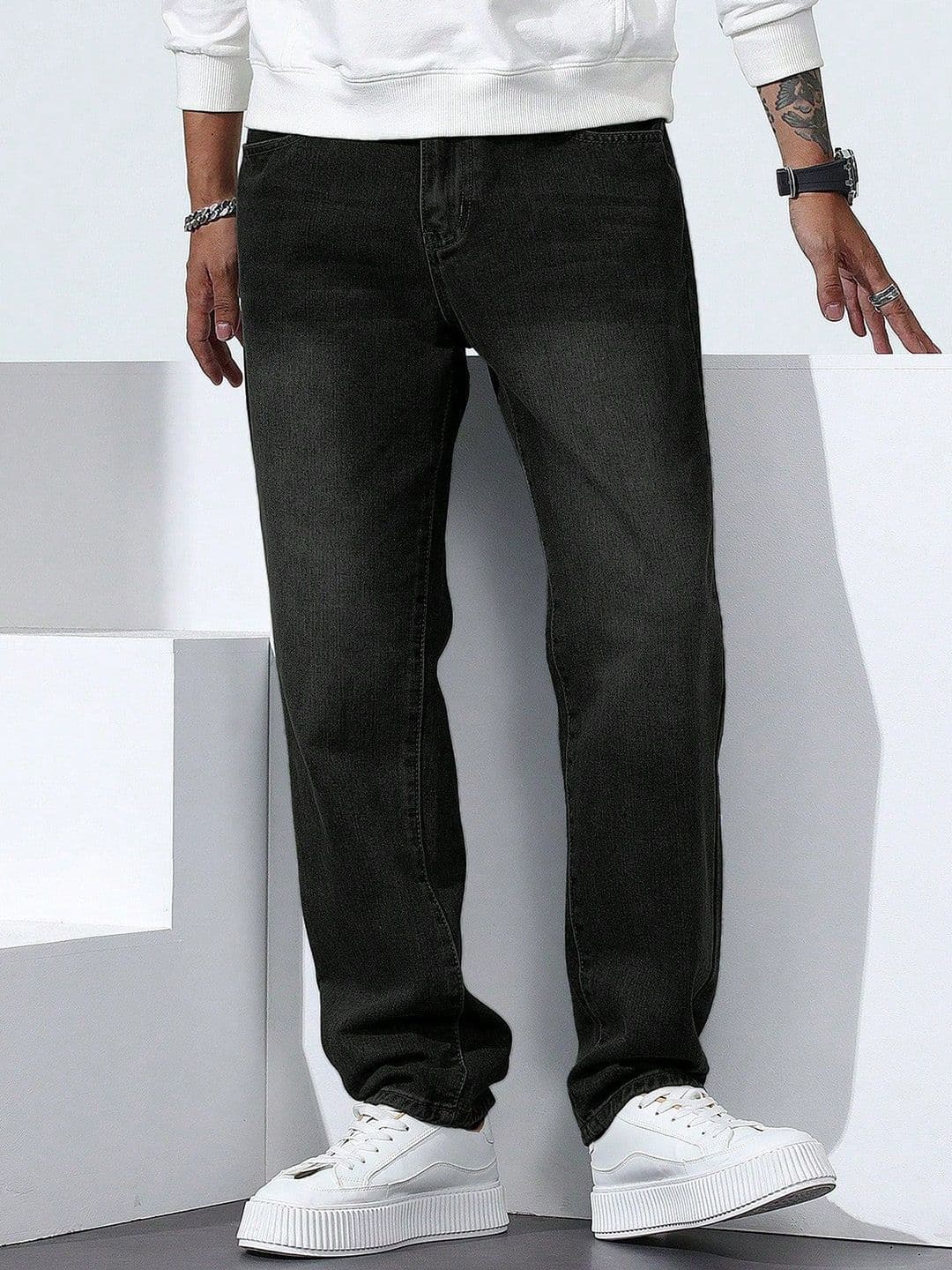 dolsia Men Jean Regular Fit Mid-Rise Light Fade Stretchable Jeans - view 1