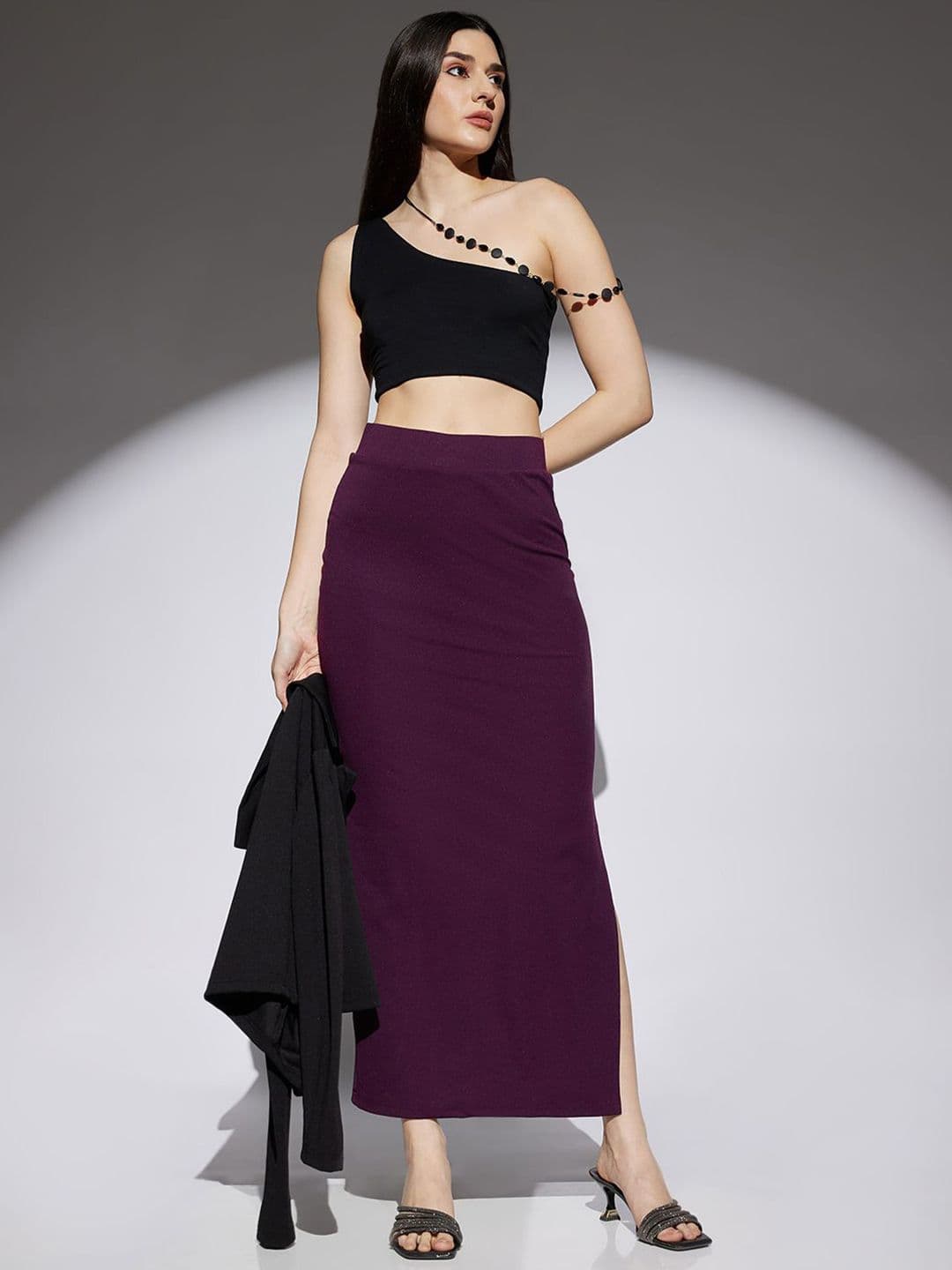 Globus High Rise Side Slit Snug Fit Pencil Maxi Skirt - view 1