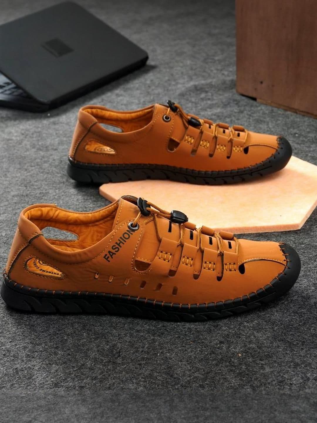 BIGGIE Men Tan Sandals - view 1