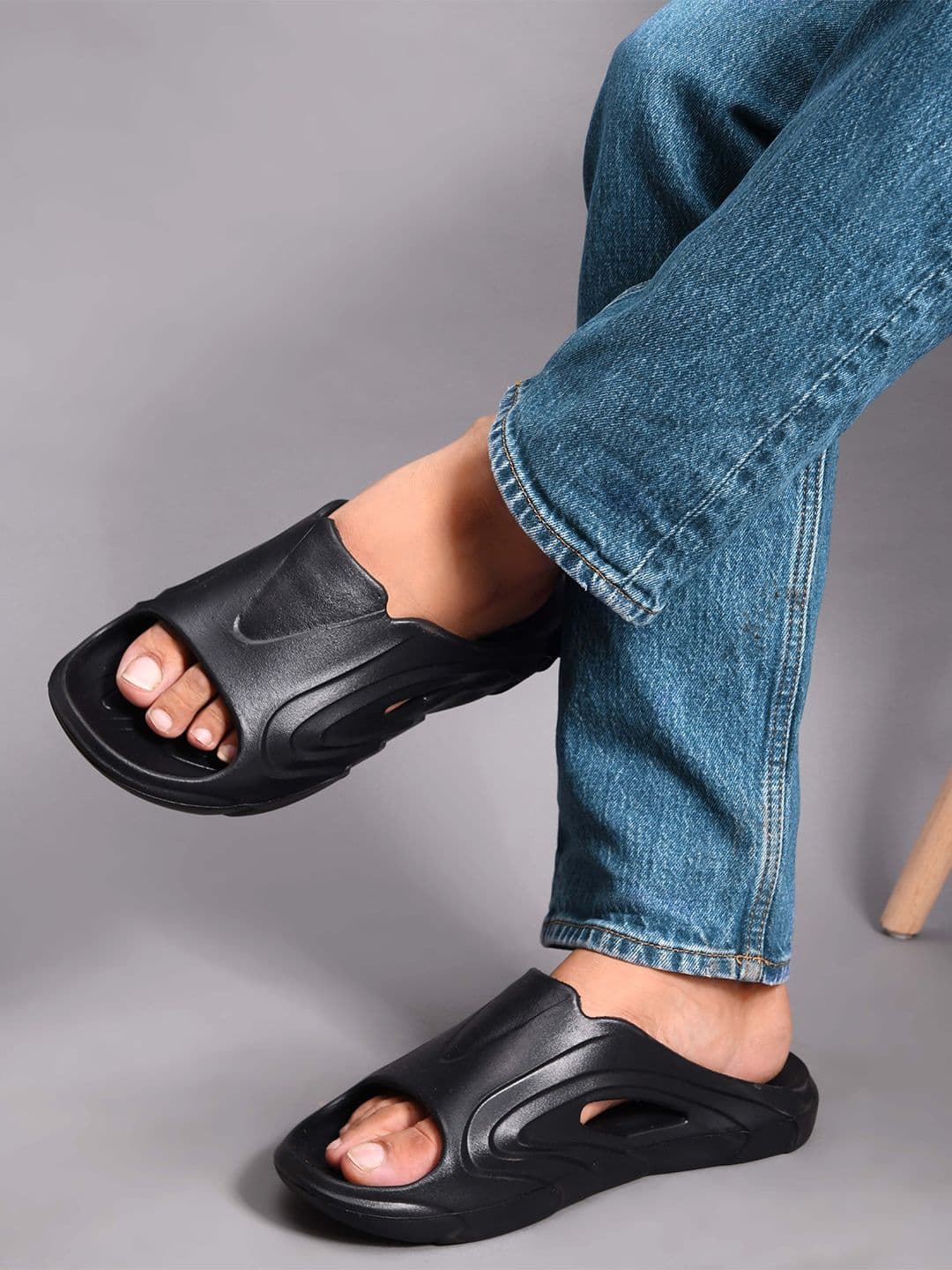 Killer Men Textured Open Toe Slip On Sliders - view 1