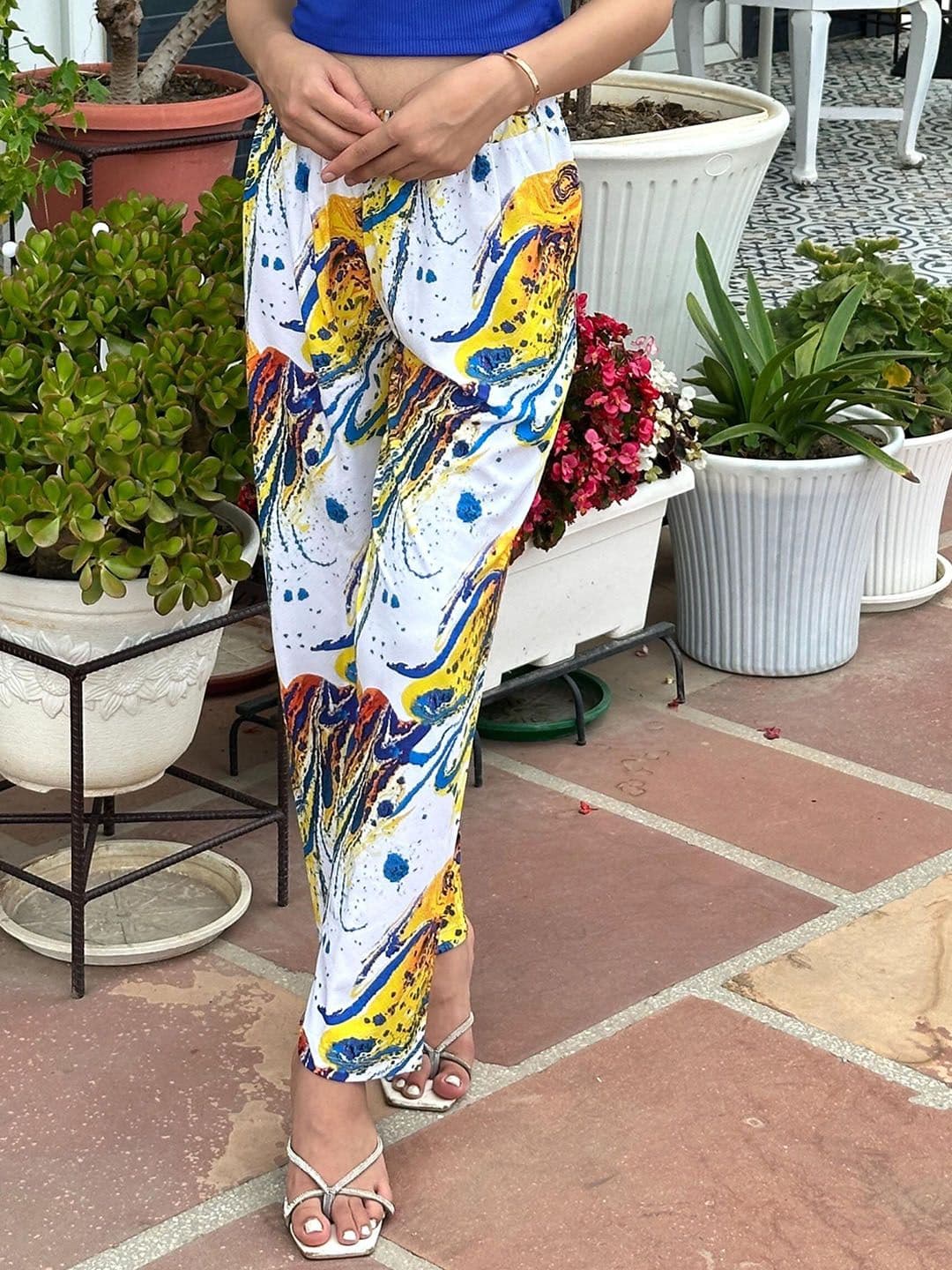BAESD Women Abstract Printed Straight Palazzos - view 1
