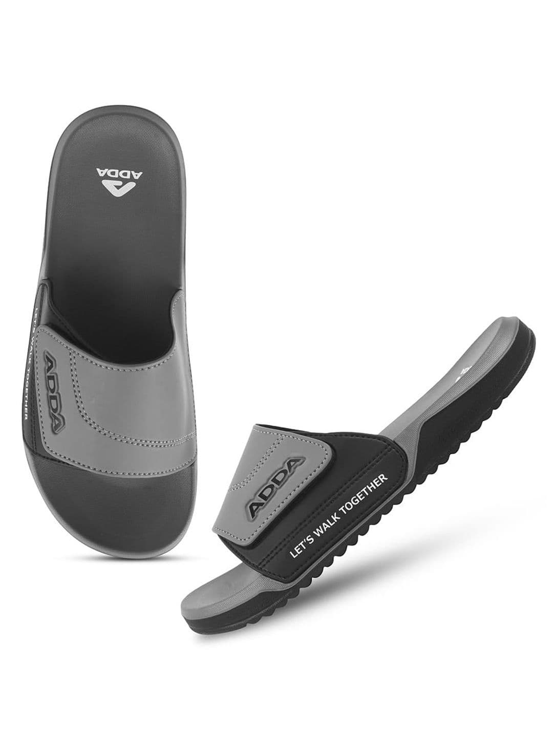Adda Men Self Design Rubber Casual Sliders Flip Flops - view 1