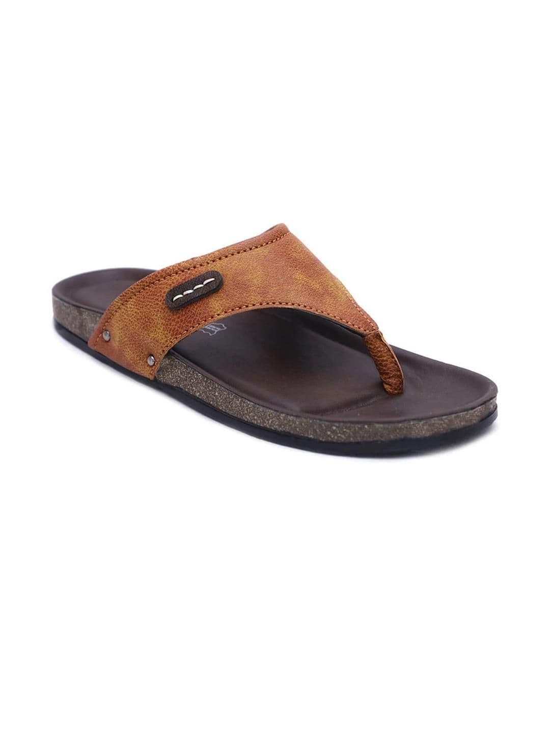 R-SWISS Men Tan Synthetic Flip Flops - view 1