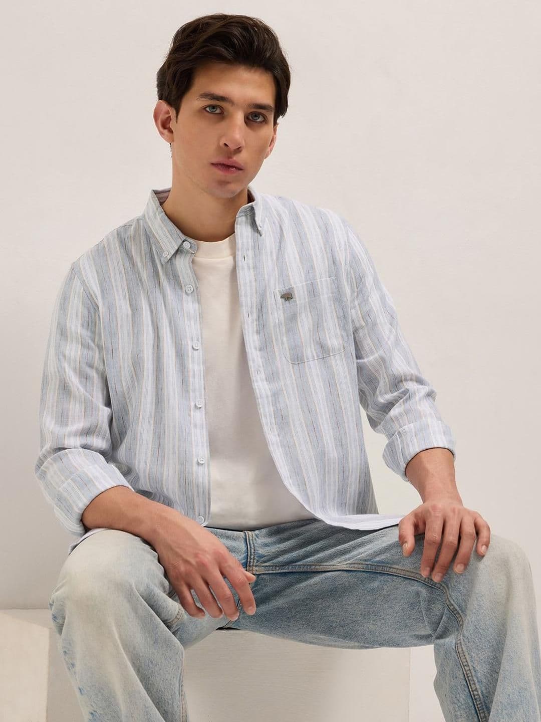 THE BEAR HOUSE Slim Fit Vertical Striped Long Sleeves Shirt - view 1