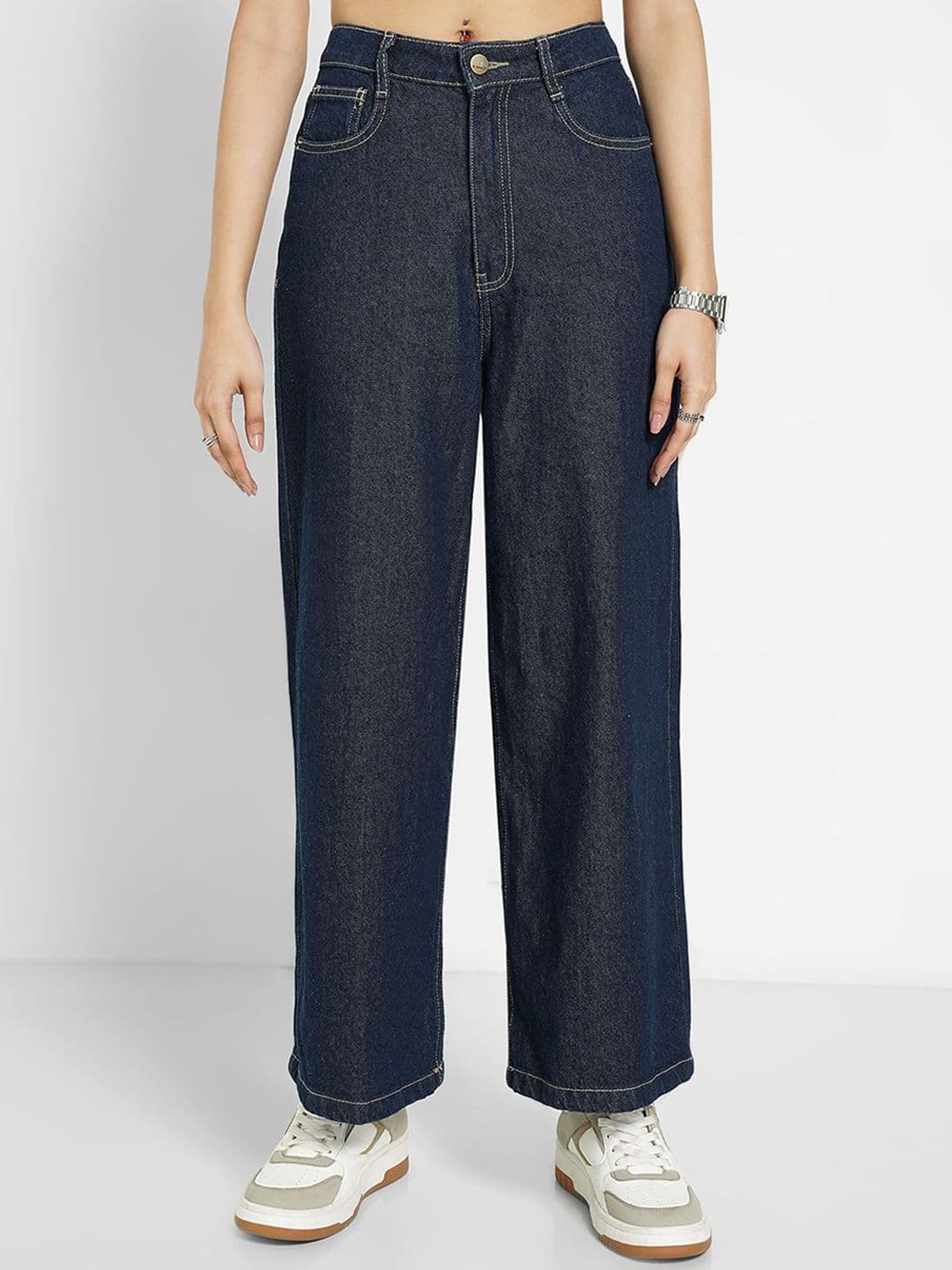 SF JEANS by Pantaloons Women Wide Leg Mid-Rise Cotton Jeans - view 1