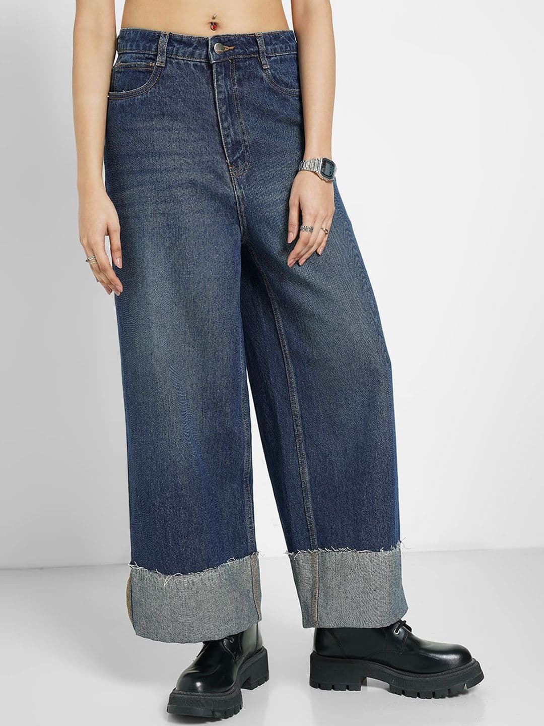 SF JEANS by Pantaloons Women Relaxed Fit Mid-Rise Light Fade Cotton Jeans - view 1