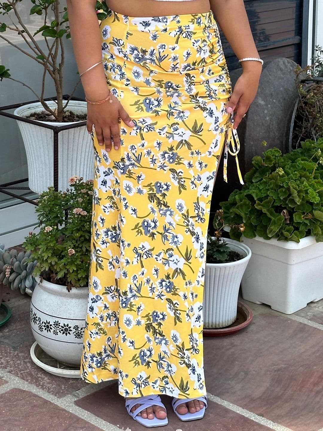 BAESD Floral Printed High Rise A-Line Midi Skirt - view 1