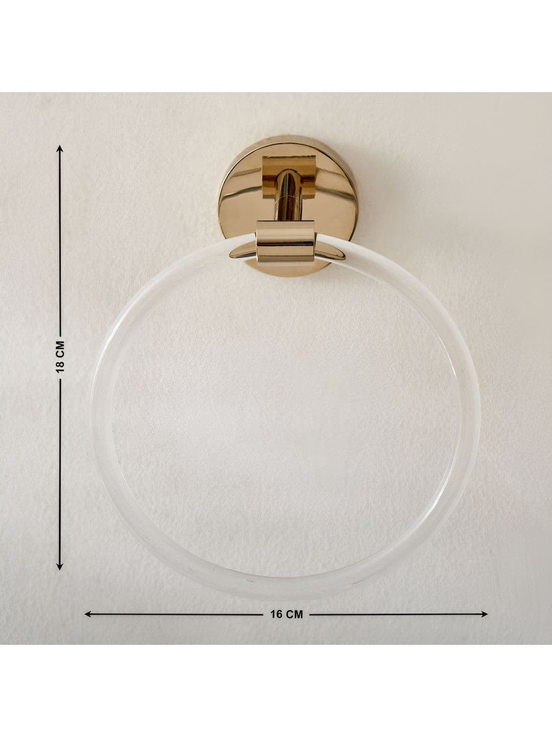Home Centre Opulence Royale Gold-Toned & Transparent Towel Ring - view 1