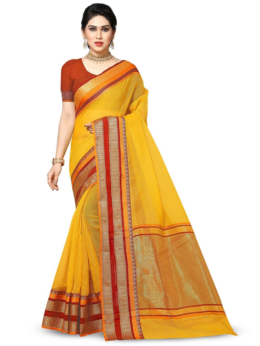 Moda Rapido Woven Design Zari Kota Manipuri Saree - view 1