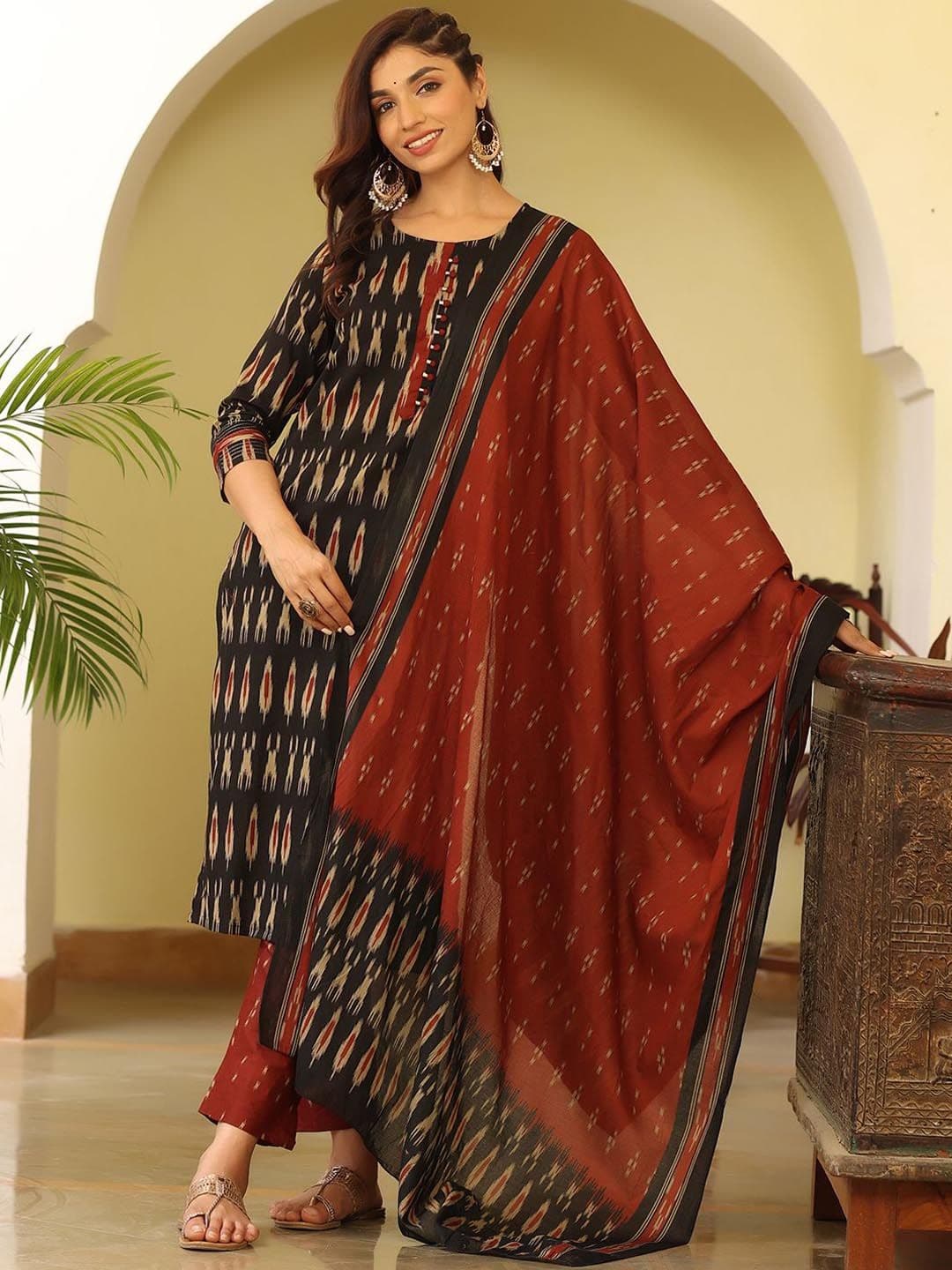 KALINI Women Abstract Printed Kurta with Trousers & Dupatta - view 1