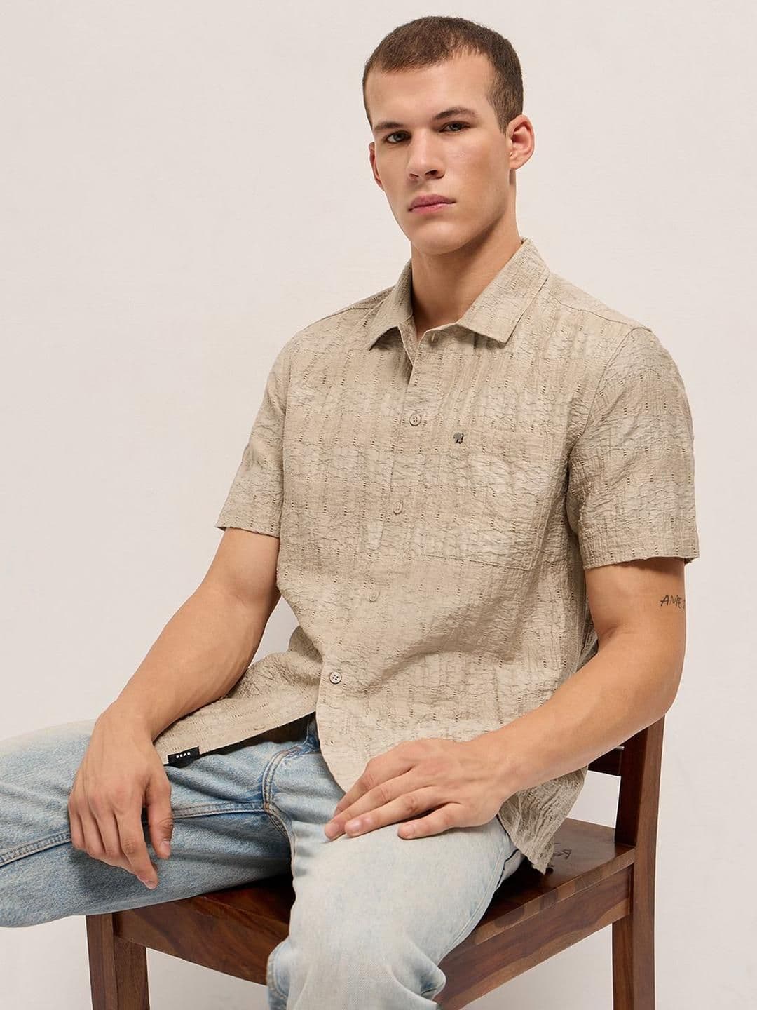 THE BEAR HOUSE Textured Short Sleeves Shirt - view 1