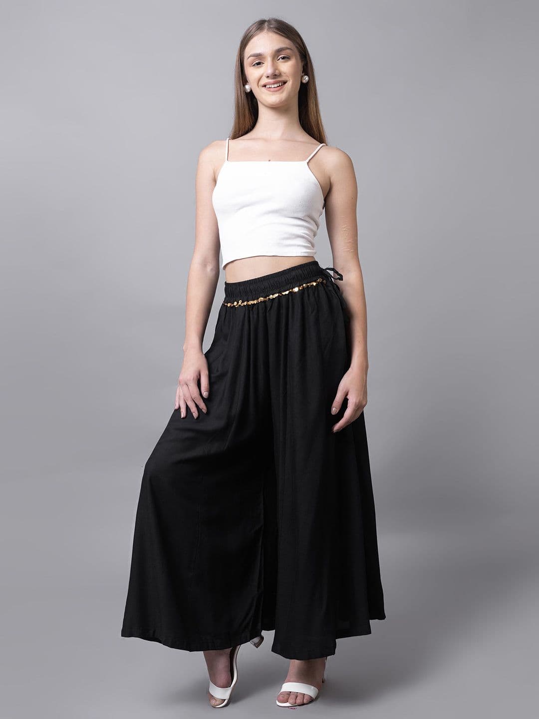 LEGITLOOKS Women Flared Knitted Palazzos - view 1