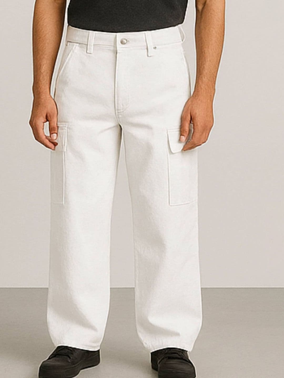 me Queen Men Cotton Wide Leg Mid-Rise Jeans - view 1