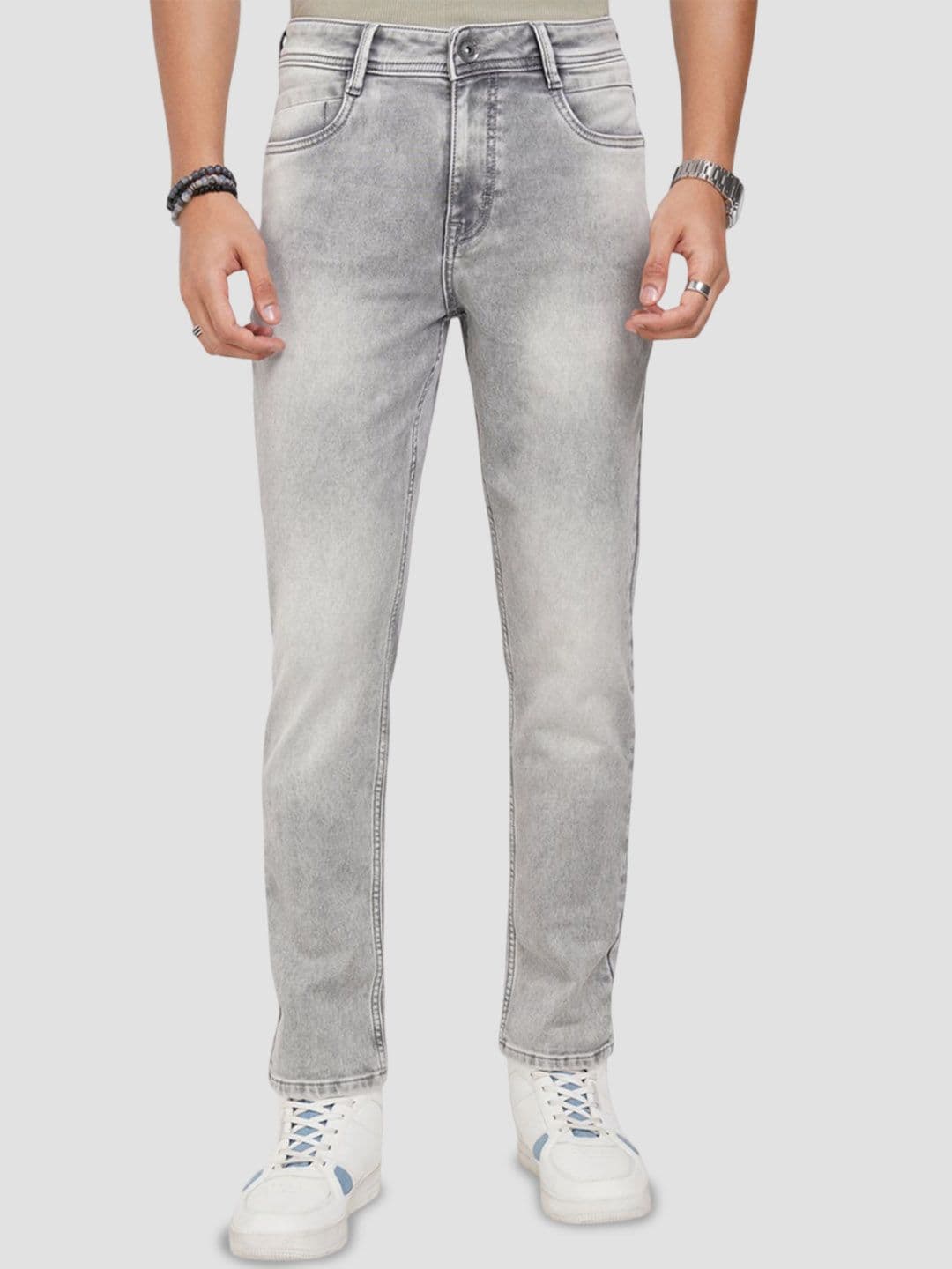 SF JEANS by Pantaloons Men Skinny Fit Mid-Rise Low Distress Heavy Fade Jeans - view 1