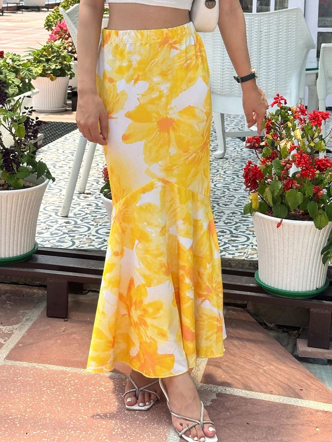 BAESD Printed A-Line Maxi Skirt - view 1