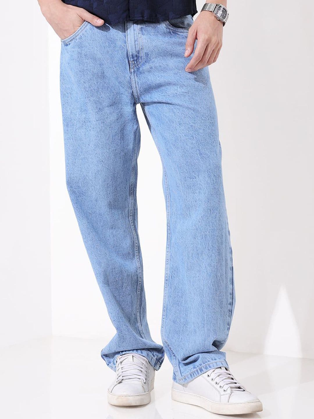 The Indian Garage Co Men Cotton Relaxed Fit Mid-Rise Light Fade Jeans - view 1