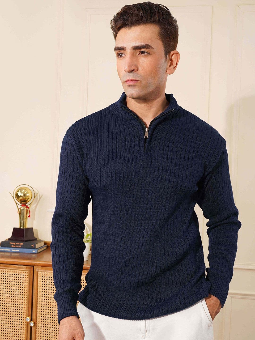 KVETOO Men Ribbed Pullover - view 1