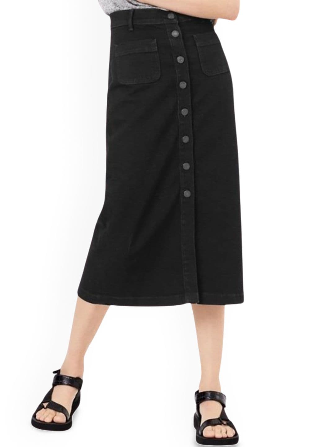 Tripursundari Fashion Mid-Rise Straight Midi Skirt - view 1