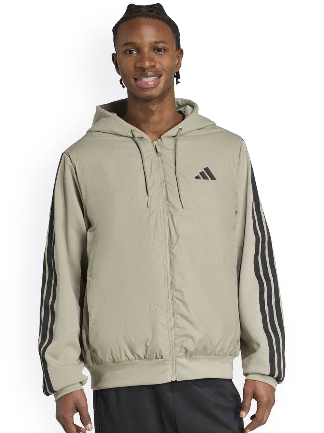 ADIDAS Essentials CLIMAWARM 3-Stripes Insulated Hooded Hybrid Jacket - view 1