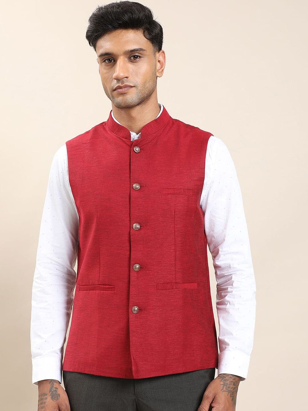 Turtle Slim Fit Nehru Jacket - view 1