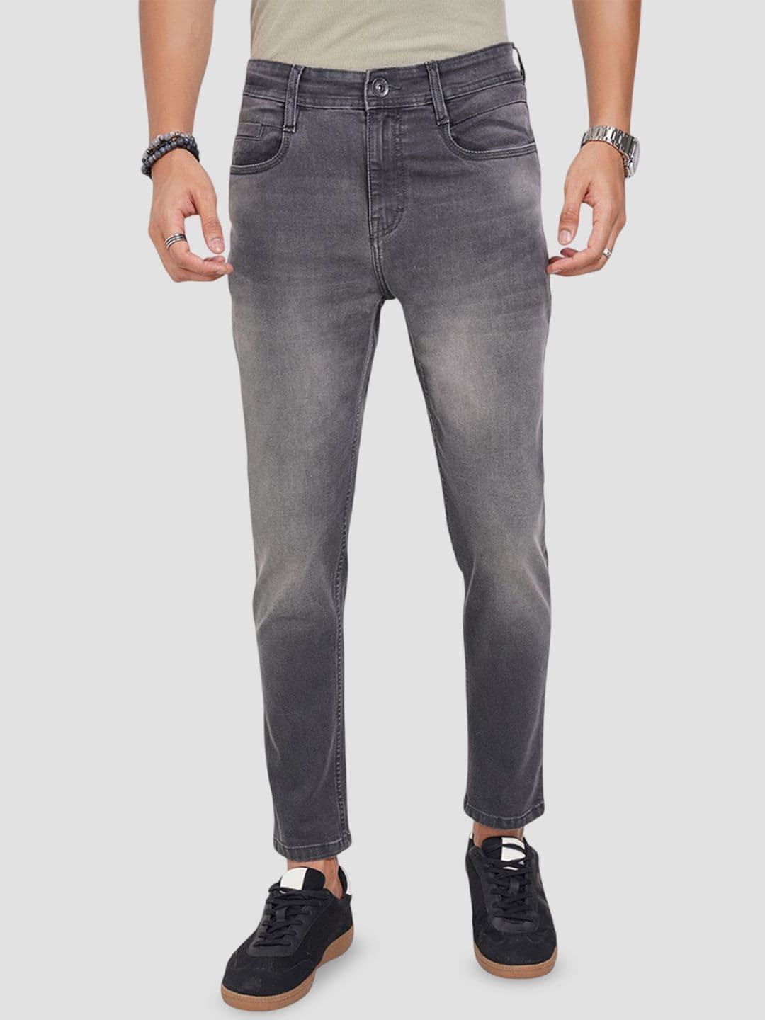 SF JEANS by Pantaloons Men Slim Fit Mid-Rise Heavy Fade Jeans - view 1