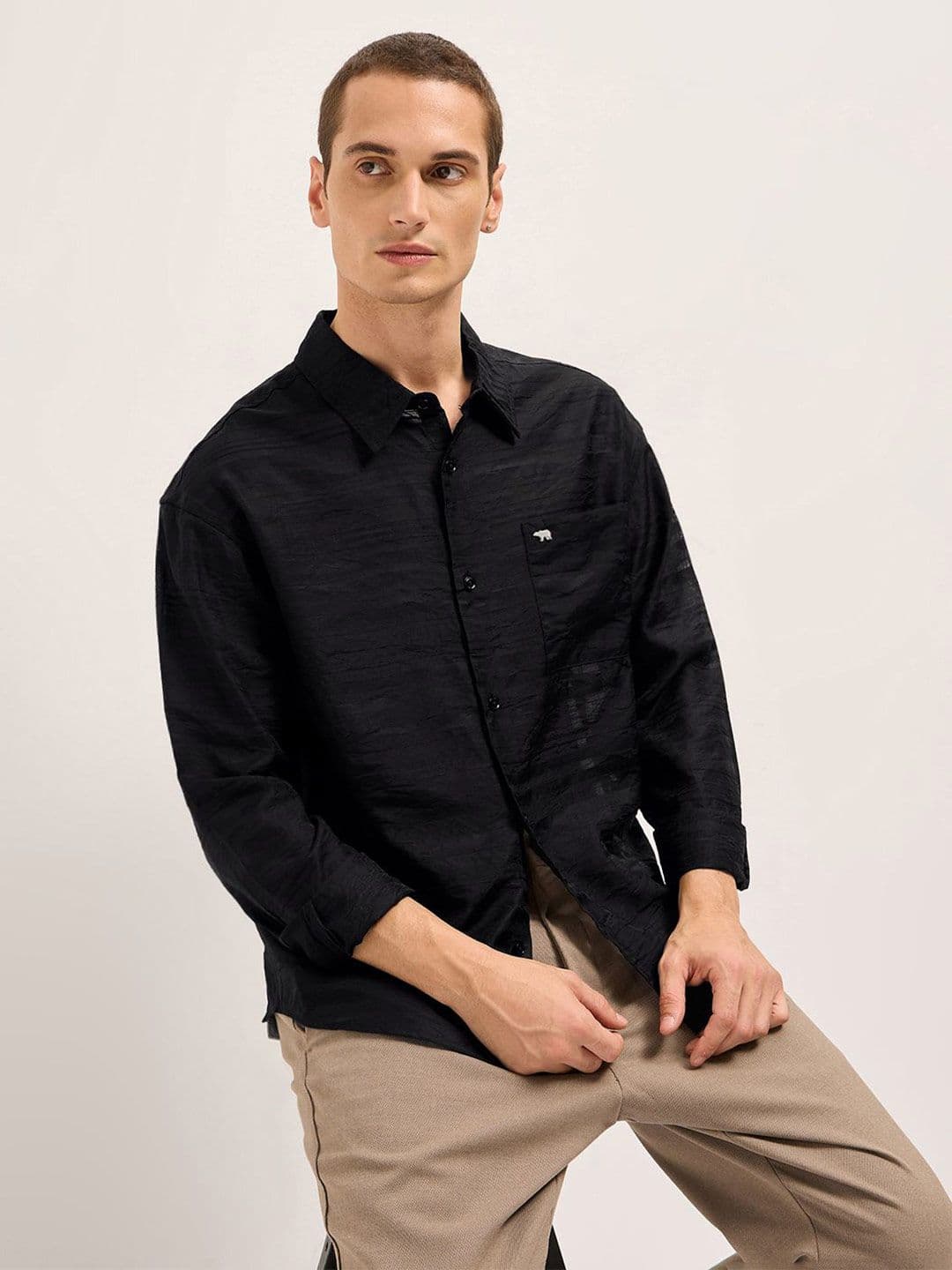 THE BEAR HOUSE Men Relaxed Fit Horizontal Striped Spread Collar Casual Shirt - view 1