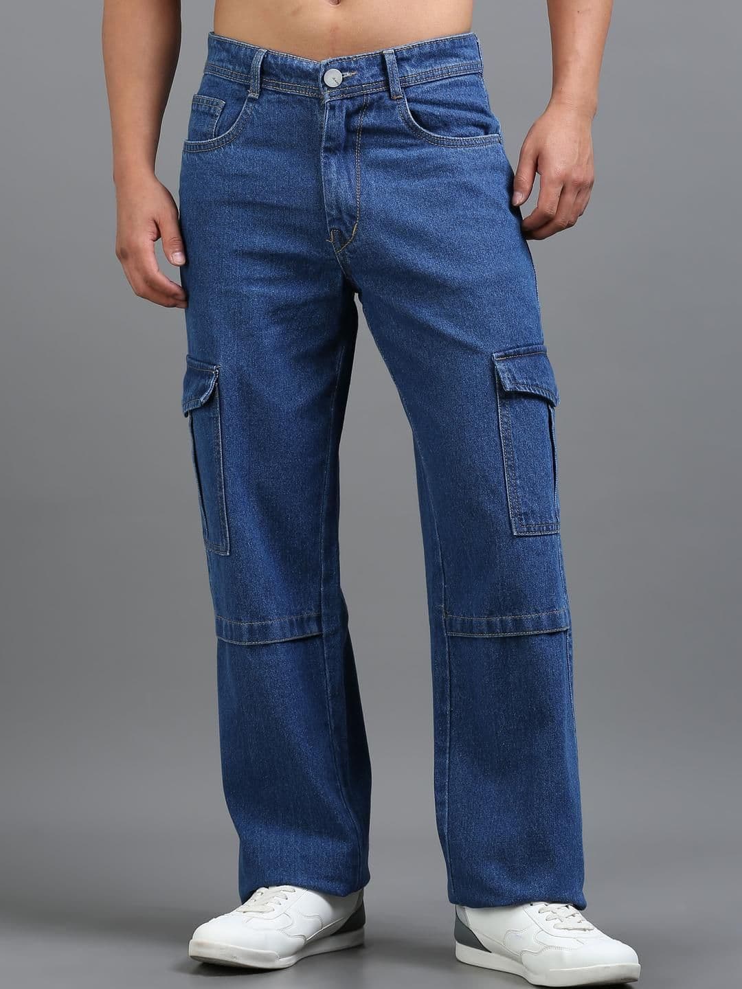Kolor Fusion Men Blue Loose Mid-Rise Light Fade Jeans - view 1