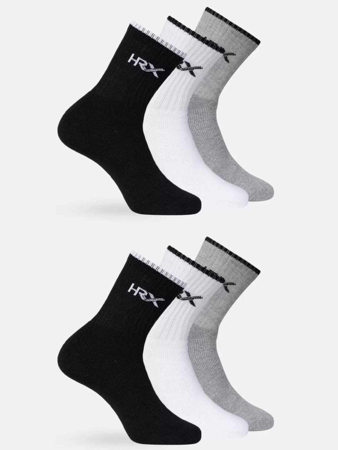 HRX by Hrithik Roshan Unisex Pack Of 6 Patterned Calf-Length Socks - view 1