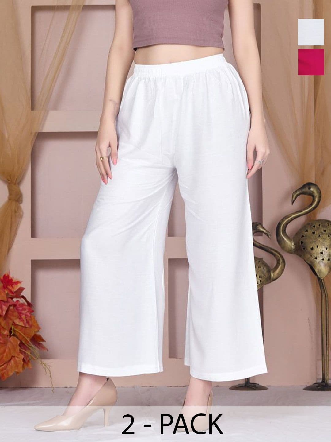 Vivika Women Pack of 2 Flared Palazzos - view 1
